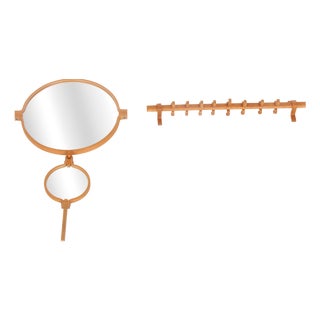 Indian Mirror and Wardrobe Set from Hans-Agne Jakobsson, Denmark, 1970s, Set of 3 For Sale