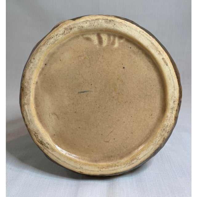 1920s Antique Roseville Pottery Imperial Textured Basket For Sale - Image 6 of 6