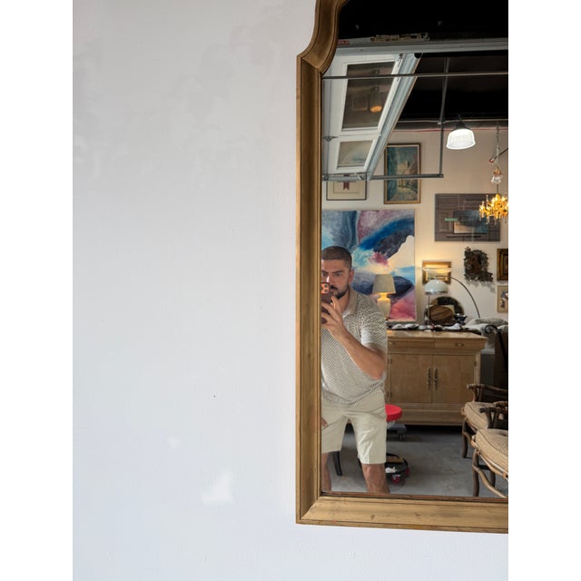 Vintage Baker Furniture Hollywood Regency Gold Giltwood Architectural Arch Wall Mirror For Sale - Image 9 of 13