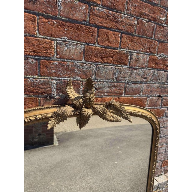 W: 115cm (45.3")h: 130cm (51.2")d: 6cm (2.4") a large antique english 19th century carved wood & gesso arched top gilt...