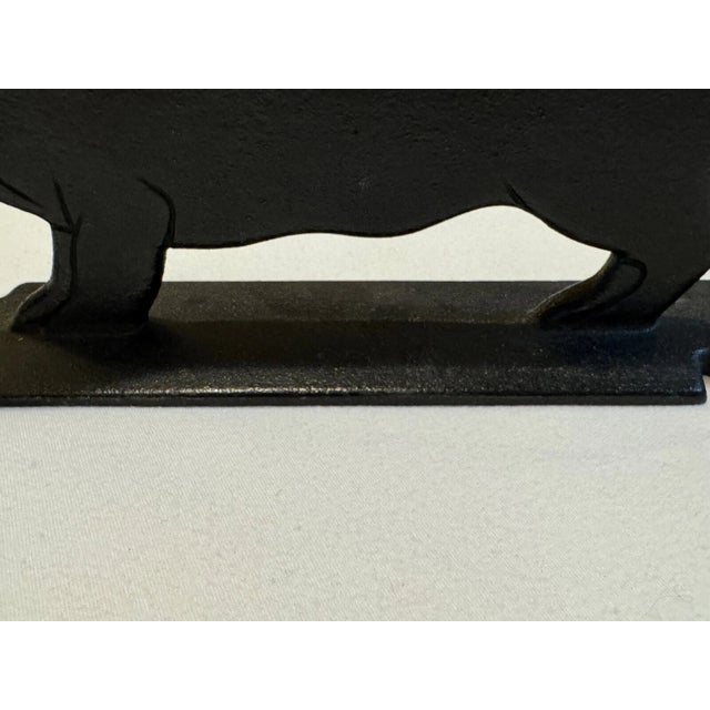 1980s Cast Iron Daschund Heavy Doorstop Sleek Look For Sale - Image 4 of 8
