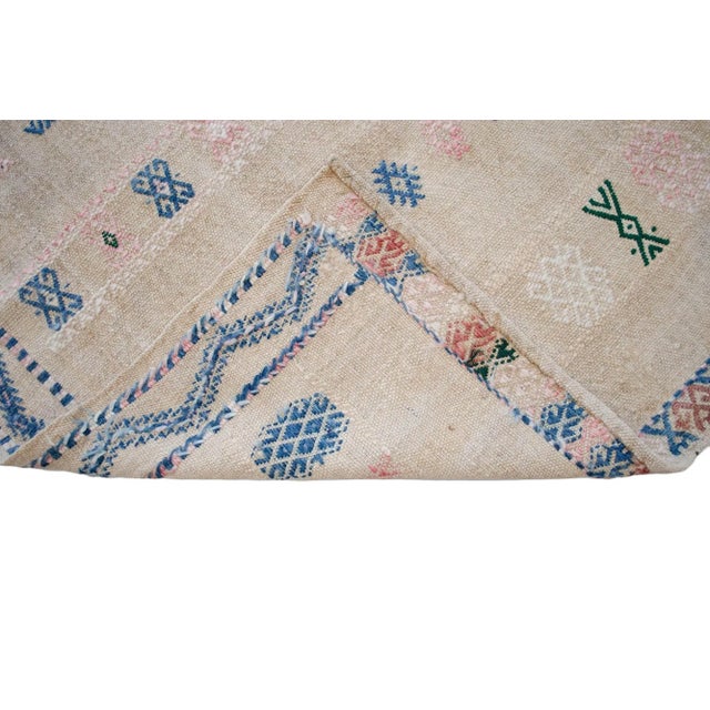1950s Vintage Turkish Kilim Handwoven Embroidered Area Rug For Sale - Image 12 of 12