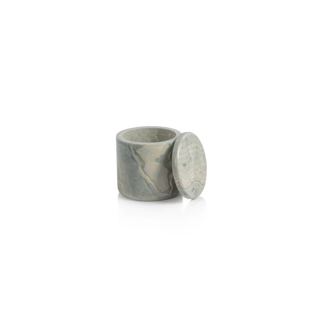 The Tasman Canister Jar can be used to store any small items. This decorative marble jar, with its unique and detailed...