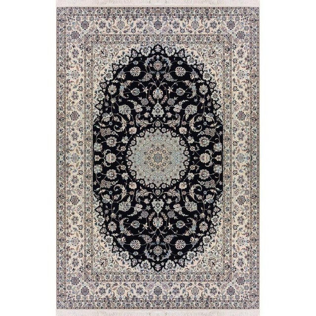 Hand-Knotted Wool and Silk Nain Rug For Sale - Image 5 of 5