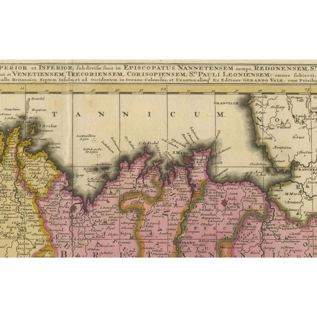 Map of Brittany and Western France by Gerard Valk, 1690 For Sale - Image 6 of 10