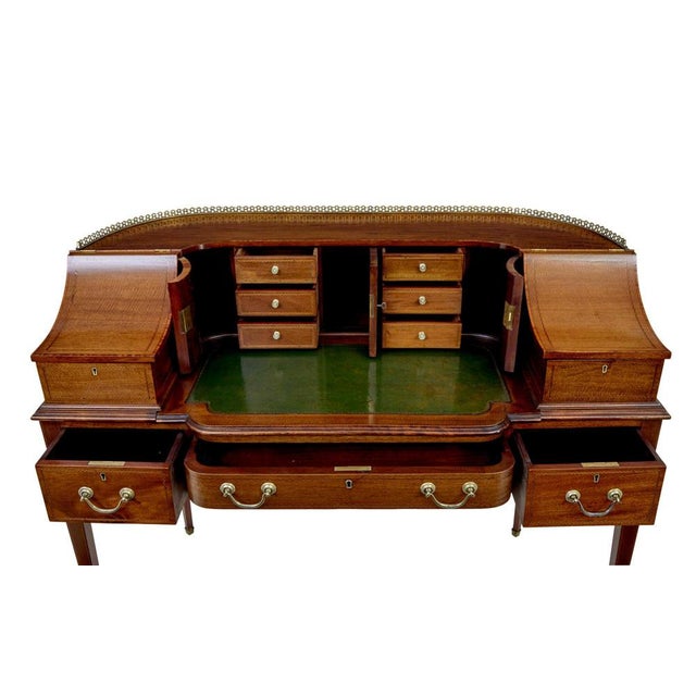 Brown 19th Century Mahogany Carlton House Desk, 1890s For Sale - Image 8 of 12