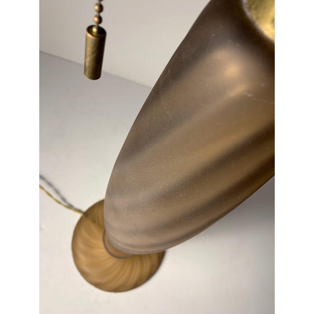 Brown Pair of Italian Murano Glass Ondoso Lamps by Donghia For Sale - Image 8 of 11