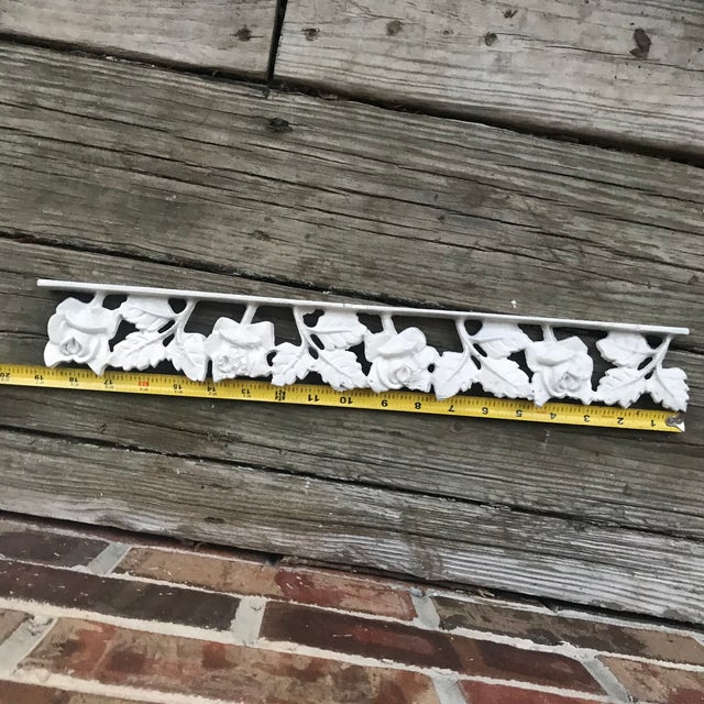 Mid-Century Modern 1970s Mid Century New Orleans French Style Cast Iron Roses and Leaves Pediment For Sale - Image 3 of 4