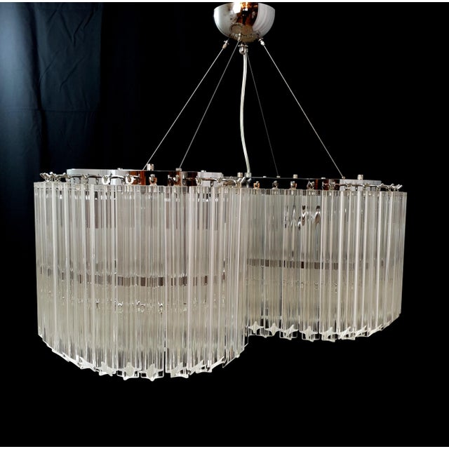 Vintage Murano Chandelier with Its Letter S Shape with Murano Prism Glass, Venice, Italy For Sale - Image 15 of 18