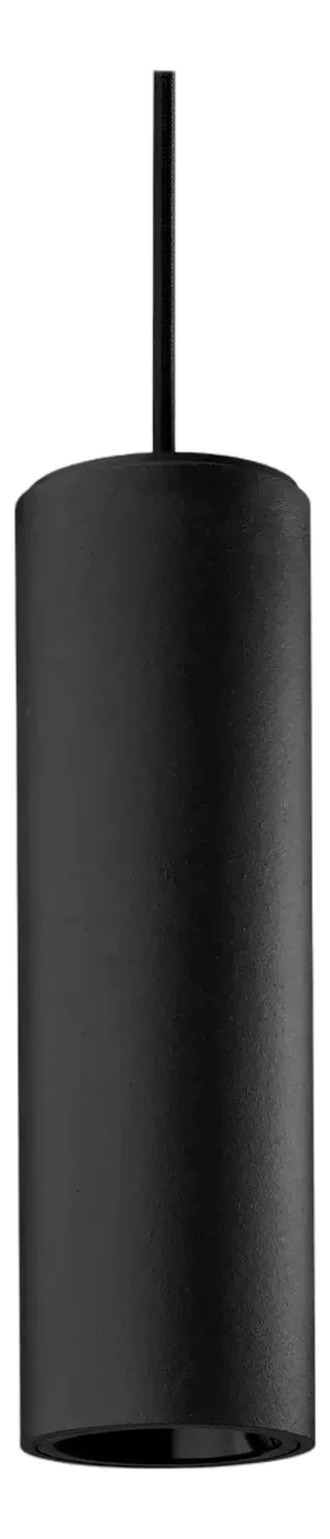 Tekna Tube Pendant Light With Black Lacquer Finish and Black Reflector