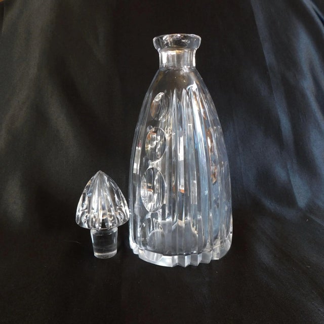 1920s Cut Crystal Decanter With Matching Stopper For Sale - Image 9 of 10