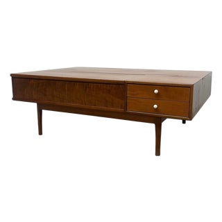 1950s Kipp Stewart for Drexel Declaration Mid Century Modern Coffee Table With Lift-Top and Drawers For Sale
