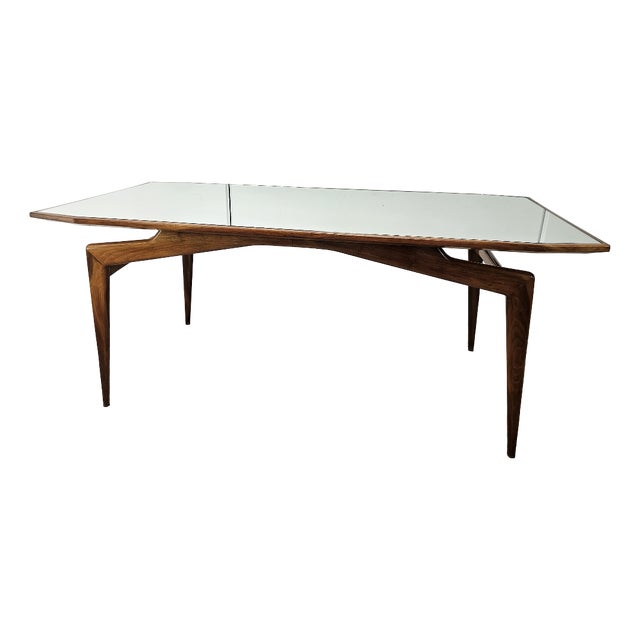 Dining Table with Mirrored Top, 1950s For Sale