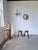Antique pair of solid oak tripod stools. We love these stools with their thick seats and free-form shape with irregular...