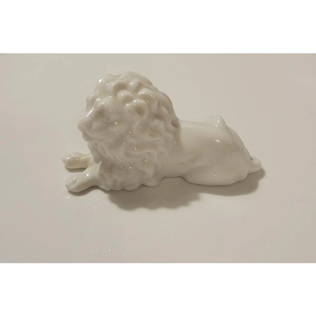 White 20th Century Nympherburg Glazed Porcelain Lion For Sale - Image 8 of 11