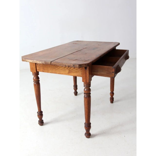 Antique Primitive Table With Drawer For Sale - Image 17 of 17