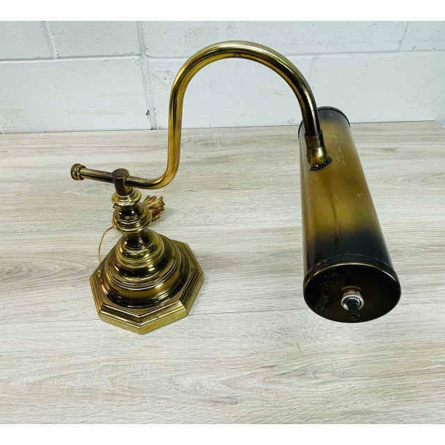 Mid-Century Modern Vintage 1980s Brushed Brass Desk Lamp For Sale - Image 3 of 8