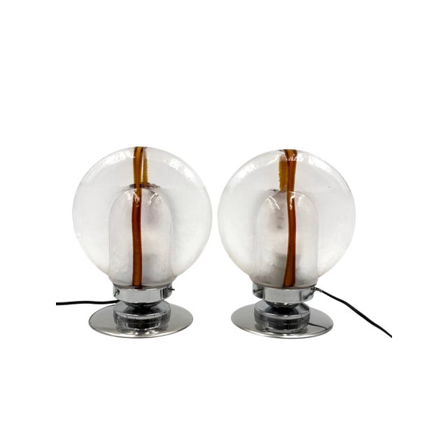 AVMazzega Murano Glass Lamps by Toni Zuccheri for Mazzega, Italy, 1970s, Set of 2 For Sale - Image 4 of 10