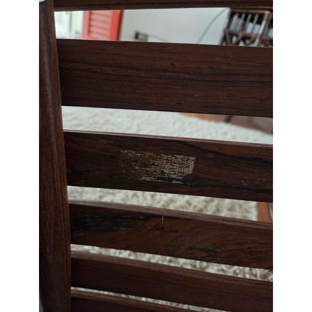 Mid Century Danish Modern Slat Chairs by Hans Brattrud for Hove Møbler in Rosewood For Sale - Image 11 of 11