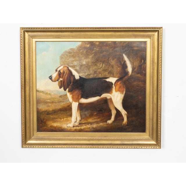 Late 19th Century English Oil on Canvas Painting Depicting a Bloodhound Dog, Signed and Dated For Sale - Image 5 of 12