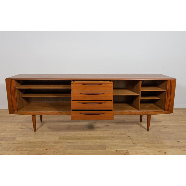 Large Mid-Century Teak Tambour Door Sideboard, Denmark, 1960s For Sale - Image 16 of 18