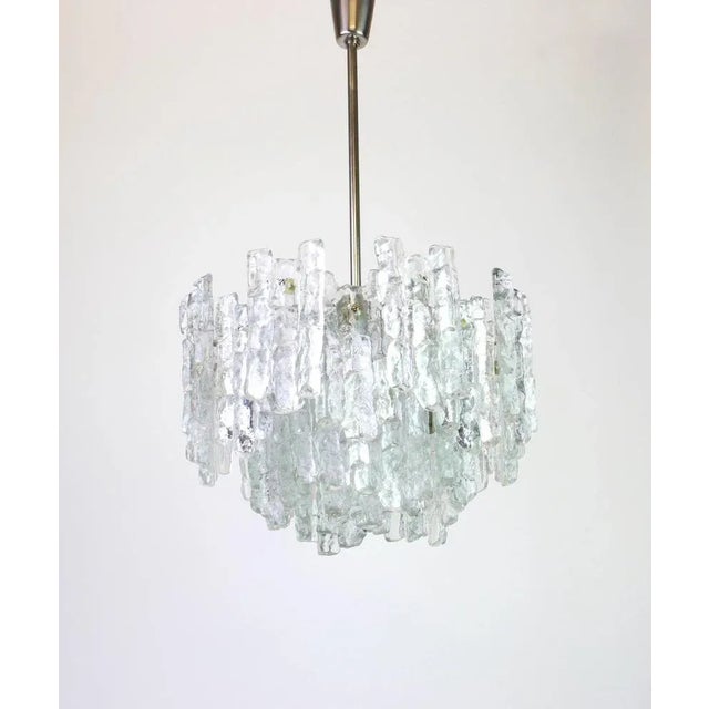 Large Murano Ice Glass Chandelier by Kalmar, Austria, 1960s For Sale - Image 8 of 9