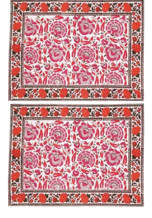 Riyad Placemats Pink & Orange - A Pair