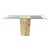 Single Travertine Pedestal Glass Top Italian Modern Sofa Console Table For Sale