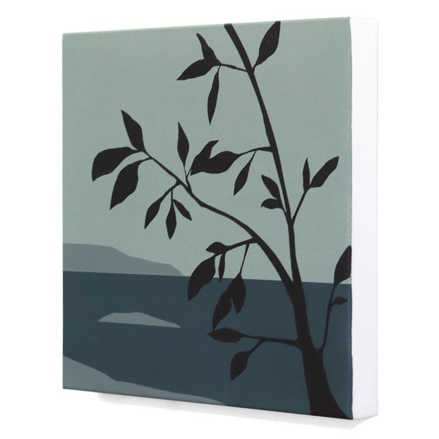 Lines of Light #5 (Drift) - Moody Sage Green Tone Surrealist Landscape Painting Original Artwork by Mike Gough For Sale In Los Angeles - Image 6 of 9