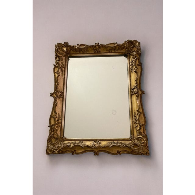 Baroque Neoclassical Empire Style Gilt Gesso Rectangular Wall Mirror For Sale - Image 3 of 8