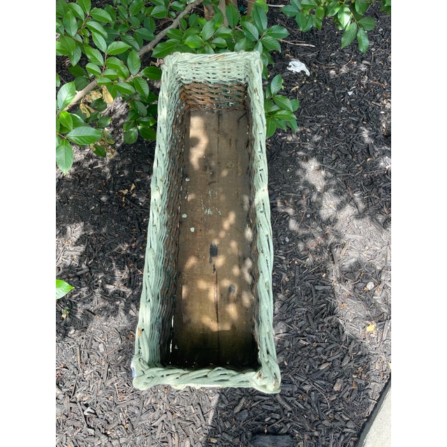 Antique Woven Wicker Plant Box For Sale In New York - Image 6 of 6