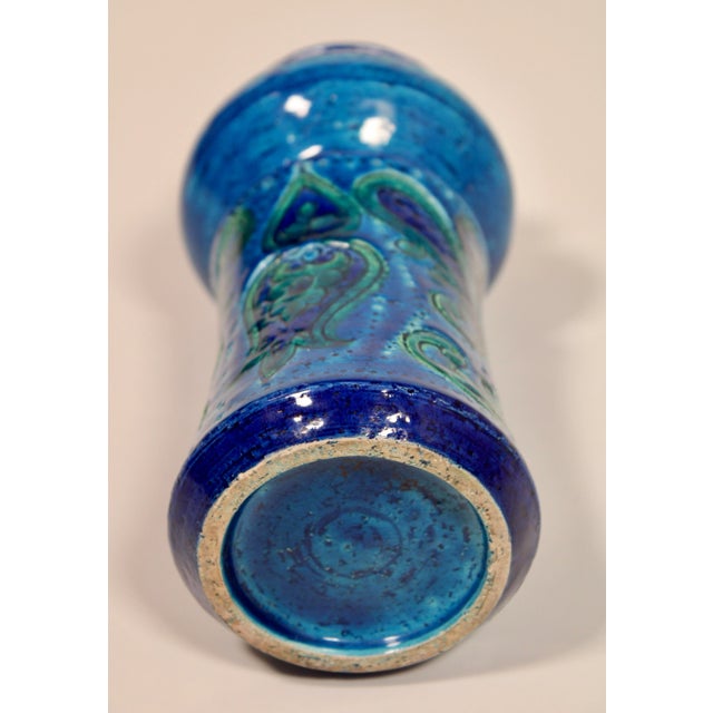 Mid Century Italian Rimini Blue Bitossi Pottery Vase For Sale In Tulsa - Image 6 of 9