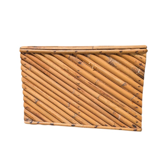 Vintage 1970s Split Reed Bamboo Planter Box For Sale - Image 11 of 16