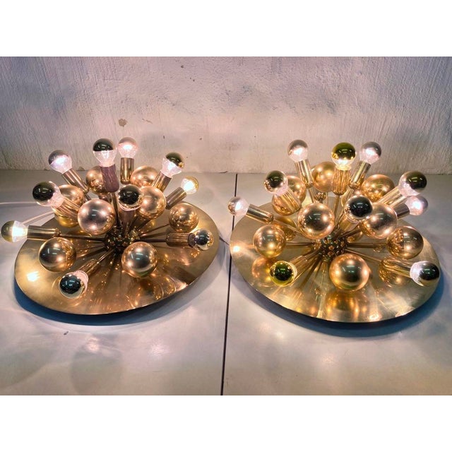 Space Age Sputnik Wall Lamps in Brass from Cosack Leuchten, 1960s, Set of 2 For Sale - Image 4 of 11