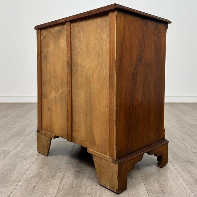 20th Century English Bow-Front Burr Walnut Chest of Drawers For Sale - Image 10 of 13