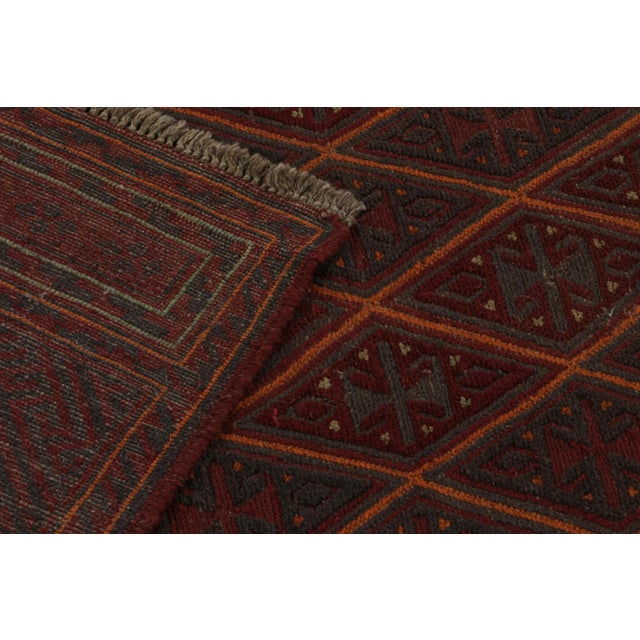 Textile Rug & Kilim’s Mashwani Afghan Baluch Rug in Red With Geometric Patterns For Sale - Image 7 of 7