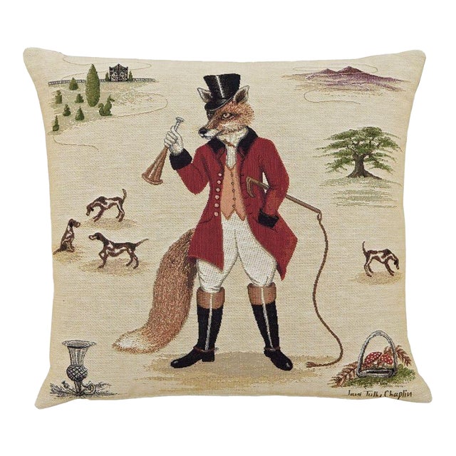 The Hon. Freddie Fox Tapestry Cushion With Feather Filler - 46x46cm (18"x18") For Sale