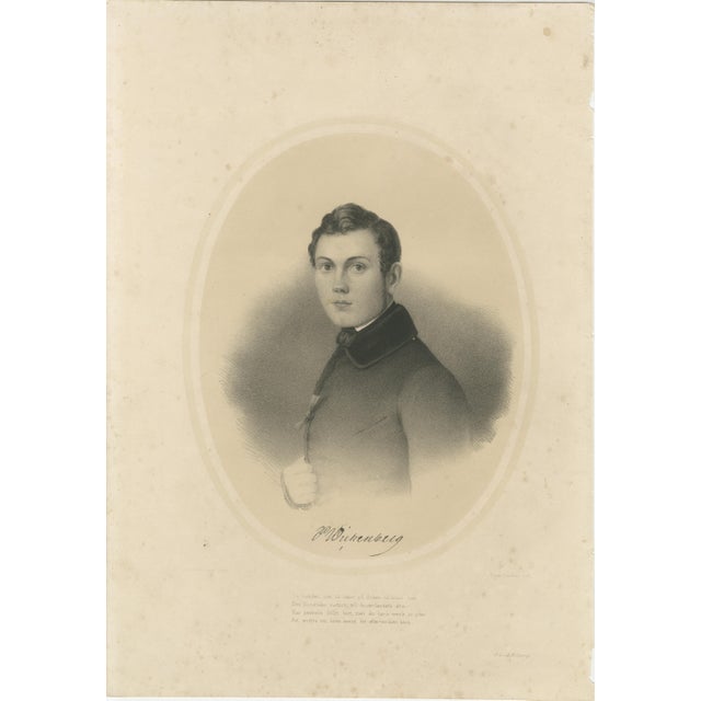 Pehr Wickenberg, Swedish Romantic Painter Portrait, 1850, Lithograph For Sale - Image 3 of 10