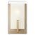 The Syll one light wall sconce in satin brass offers shadow-free lighting in your powder room, spa, or master bath room....