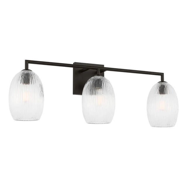 Hable by Visual Comfort Studio Serafina 3-Light Vanity Sconce in Aged Iron Black Finish For Sale