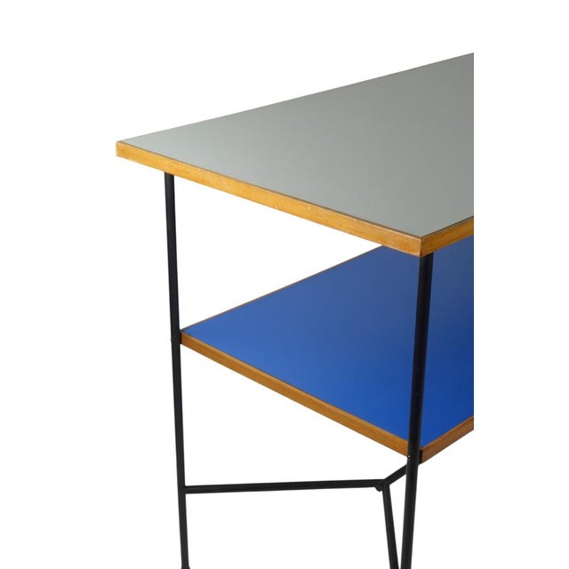Mid-Century Modern Italian Blue Formica Table by Giulio Zappa, 1950 For Sale - Image 6 of 12