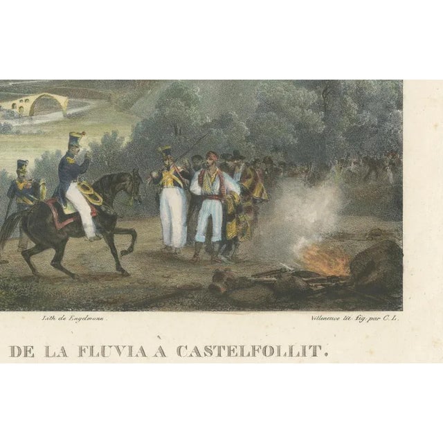 Godefroy Engelmann after C. Langlois, French Troops at the Fluvia Valley, Lithograph on Paper For Sale - Image 3 of 6