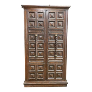 1970s Vintage Mediterranean Spanish Colonial Armoire For Sale