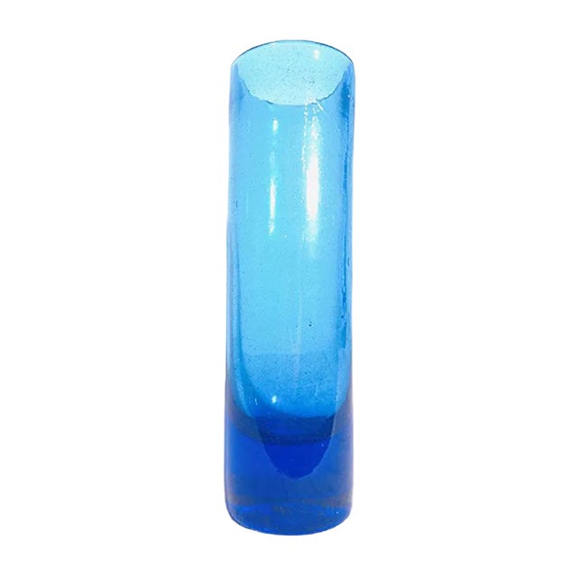 Vintage Scandinavian Glass Cylinder Vase, 1970s For Sale
