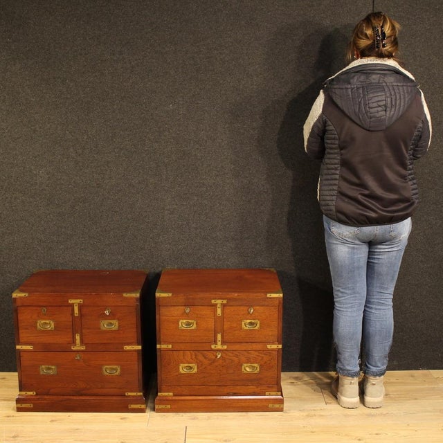 20th Century English Naval Bedside Tables, 1960s, Set of 2 For Sale - Image 4 of 13