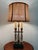 French Vintage Tall French Style Sage Accent Crystal Lamp With Burlap Shade For Sale - Image 3 of 9