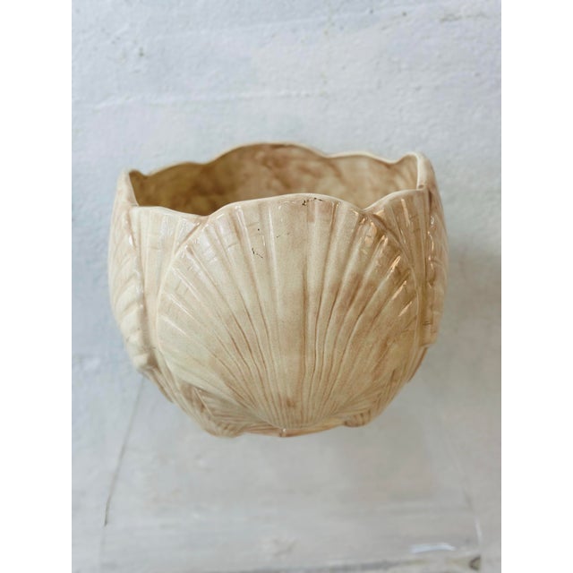 Vintage Ceramic Shell Planter For Sale - Image 4 of 7