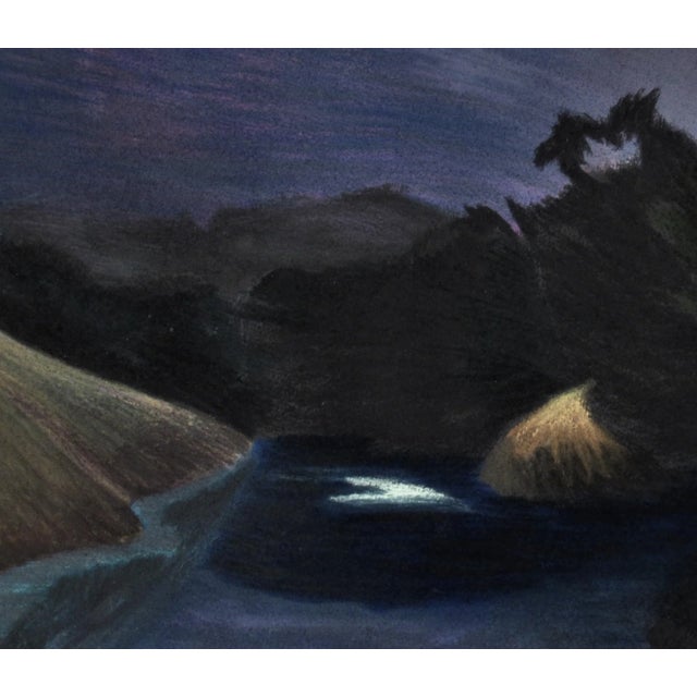 This artwork titled "Pond #4" 1984 is an original soft pastel on paper by Swiss/American artist Ursula Schneider, b.1943....