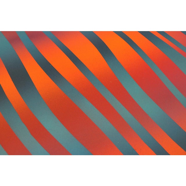 Op Art "Fire and Water" Painting by J. Brown For Sale - Image 4 of 9