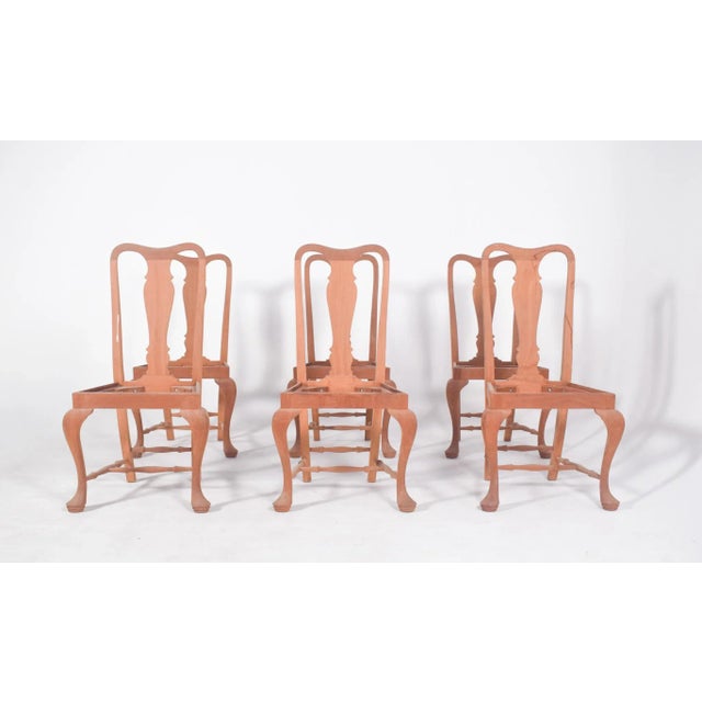 Portuguese Queen Anne Style Dining Chairs, 1940s, Set of 6 For Sale - Image 9 of 9